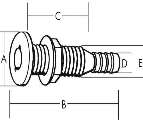 1 1 2 inch straight thru hull fittings 28255986417707