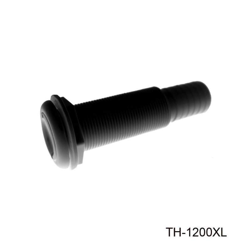 TH Marine Gear 1 1/8" Hose - Extended- Black (TH-1200XL-DP) 1-1/8 inch Straight Thru-Hull Fittings