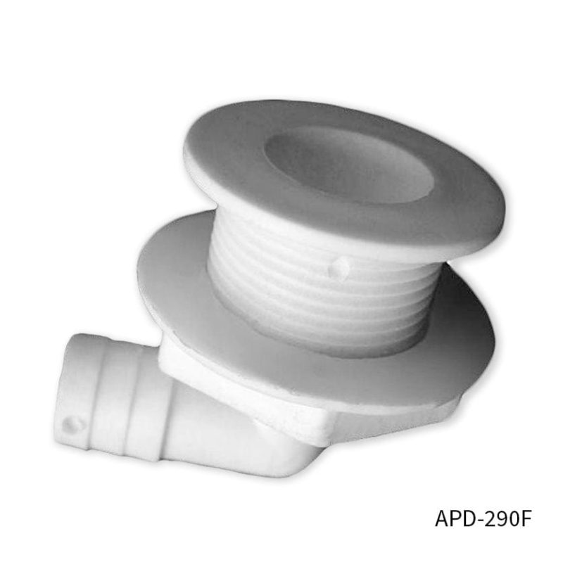 T-H Marine 3/4", 90 Deg Flat Head White (APD-290F-DP) All Purpose Drains / Hatch Drains