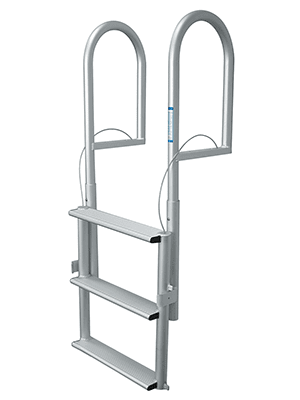 JIF Marine 3-Step Retractable Sliding Dock Lift Ladder - Wide 4" Step