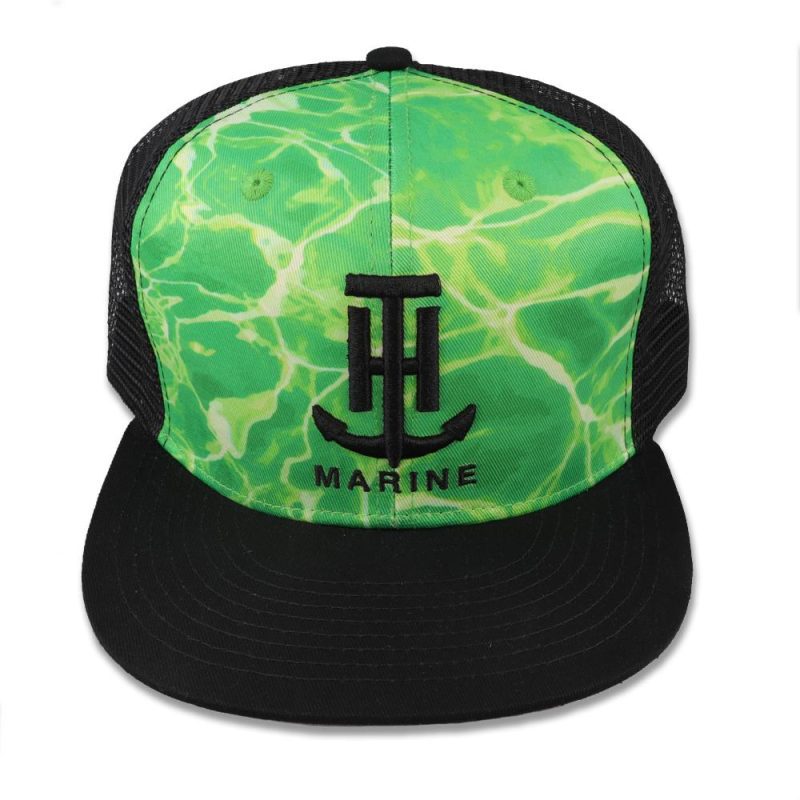 aqua camo logo flatbill hat 6339566207019