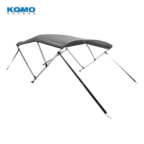 Komo Covers Biminis 6' × 46" × 54-60" / Bimini Grey Premium 3-Bow Boat Bimini Top Cover