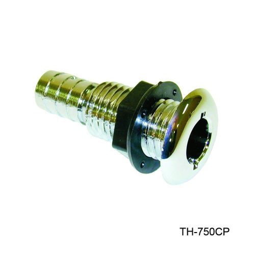 TH Marine Gear Chrome Plated (TH-750CP-DP) 3/4 inch Straight Thru-Hull Fittings