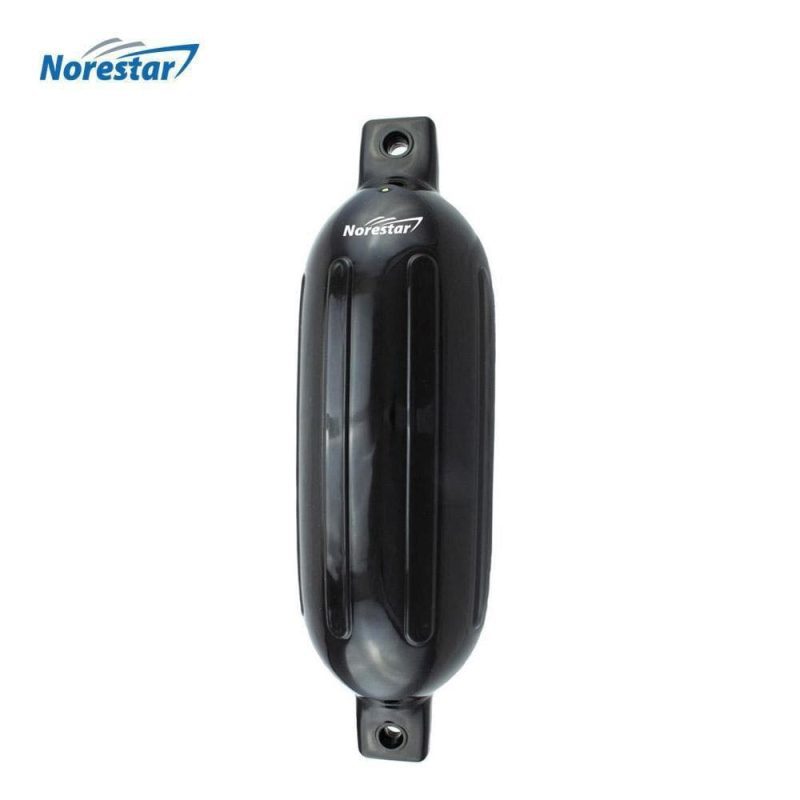 Norestar Fenders 5.5" × 20" / Black Double-Eye Ribbed Boat Fender, Deflated