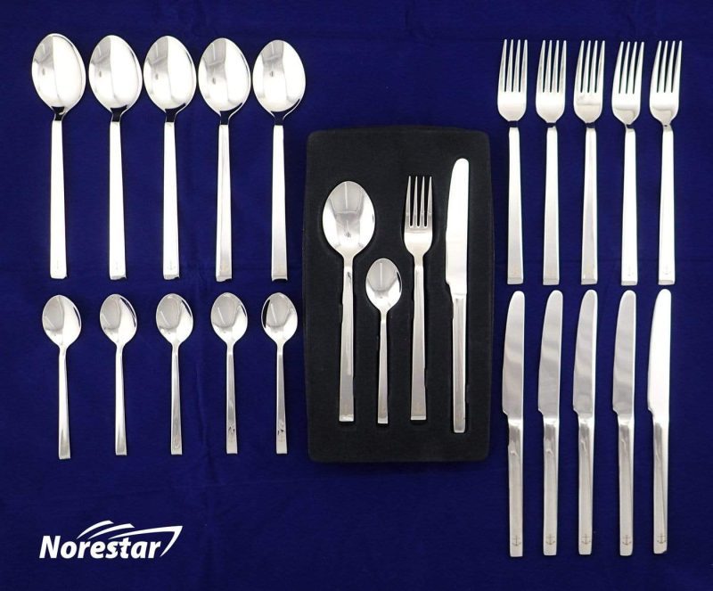 galleyware 24 piece stainless steel nautical theme cutlery flatware set 16792703959083