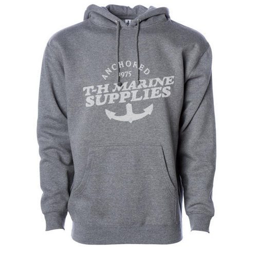 T-H Marine Hoodie Small Grey Retro Logo Hoodie