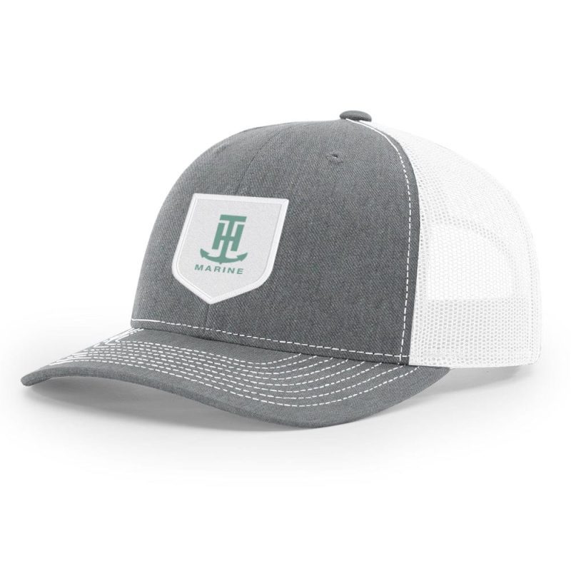 snapback hat gray and white logo patch snapback 30354362794027