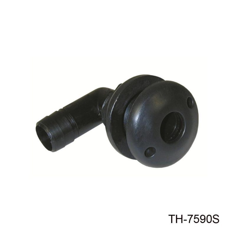 TH Marine Gear With Spanner Head-Black (TH-7590S-DP) 3/4 inch 90 degree Thru-Hull Fittings